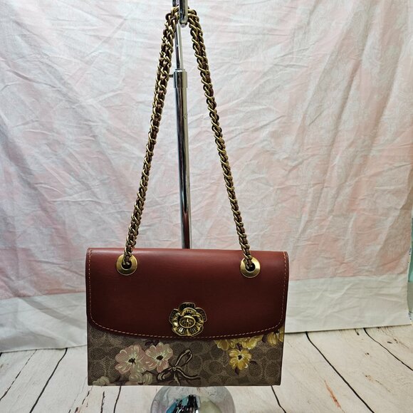 COACH Parker In Signature Canvas With Prairie Floral Print Shoulder Bag - Picture 14 of 14